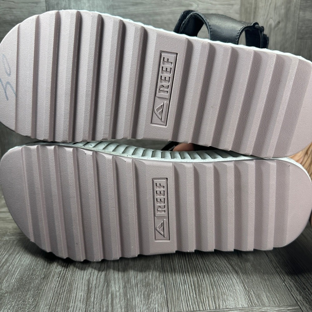 Reef Sandal Vista Higher Raya Women 10 Black Platform Padded Strap NEW B-25 - Picture 7 of 8